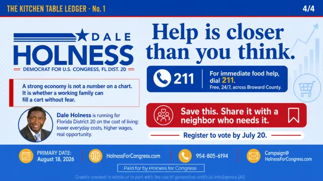 Fourth slide of the Kitchen Table Ledger carousel re-cut for X