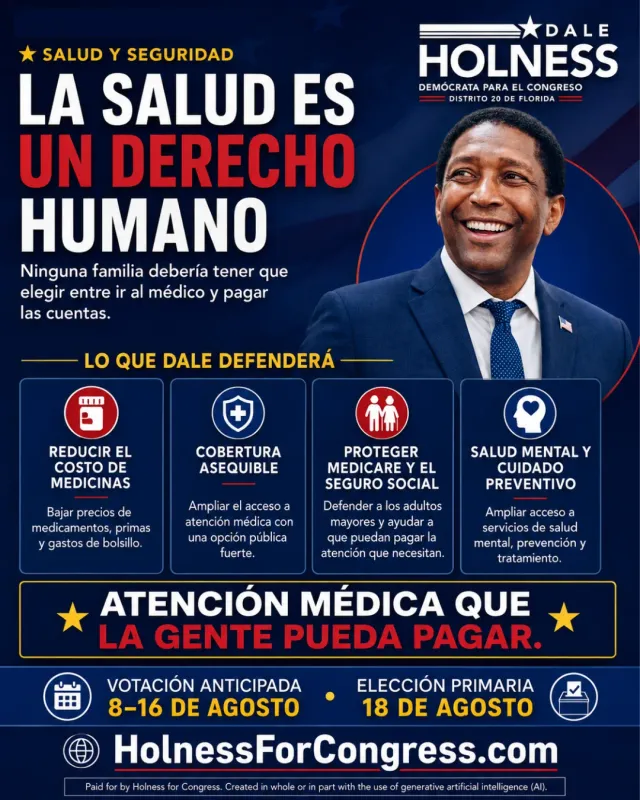 Spanish-language carousel slide on health care with four icon cards