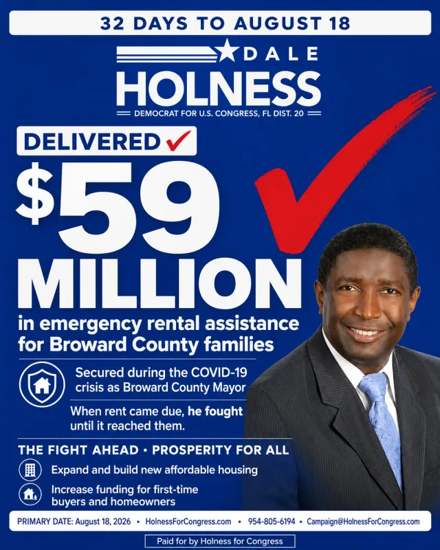 Post about rental assistance delivered during the candidate time in office