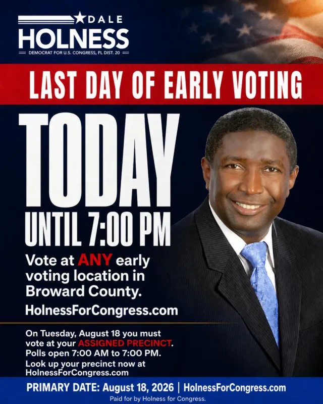 Post announcing the last day of early voting