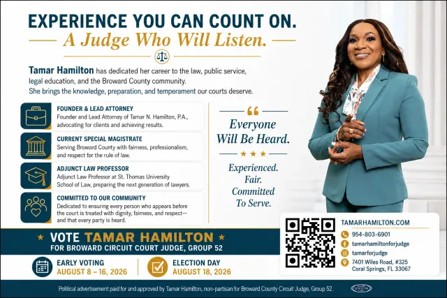 Campaign card back with QR code and contact block