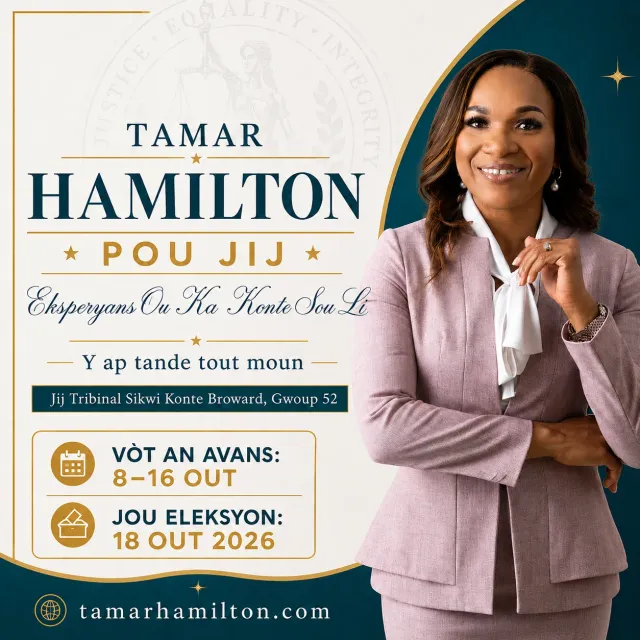Haitian Creole digital ad for Tamar Hamilton
