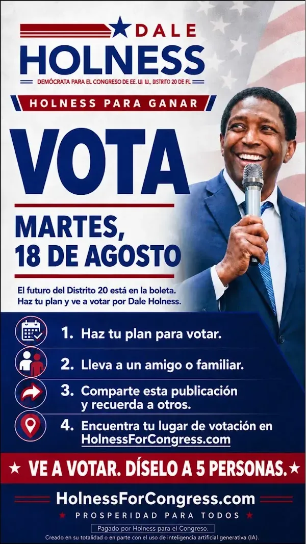 Poster frame of a get out the vote video set to the Spanish salsa campaign song